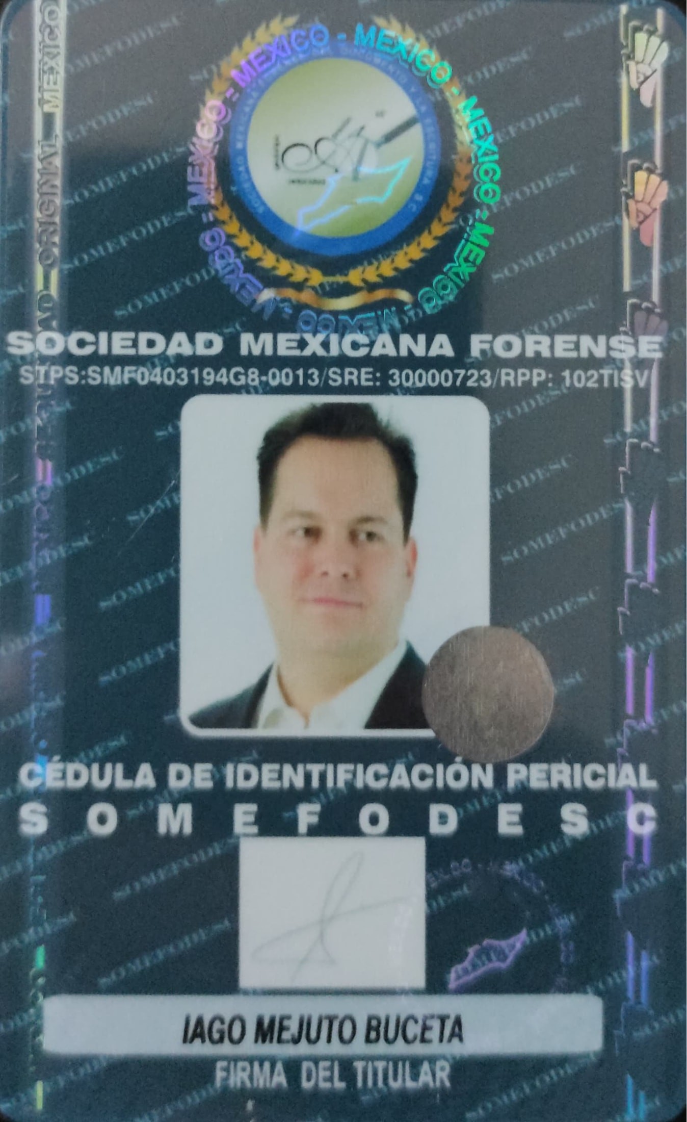 Cédula de Identificación Pericial SOMEFODESC